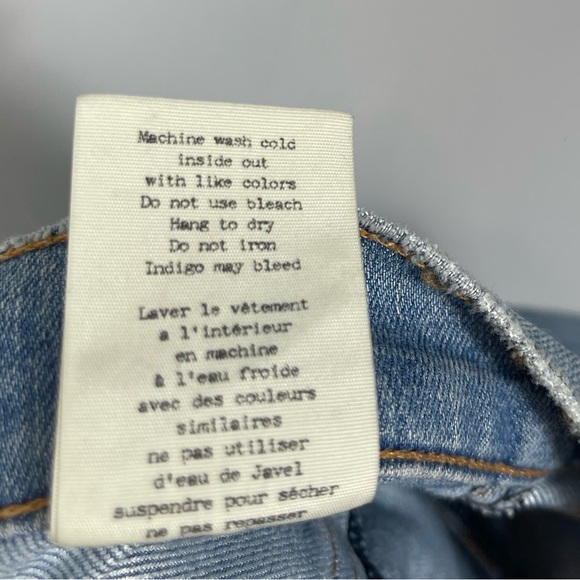 Rag & Bone Raw Hem Frayed Cuff Skinny Jeans in Blue Cln Birdie Light Wash Y2K 26 - Picture 12 of 15